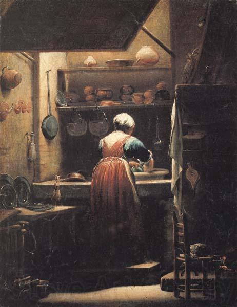 CRESPI, Giuseppe Maria The Scullery Maid France oil painting art